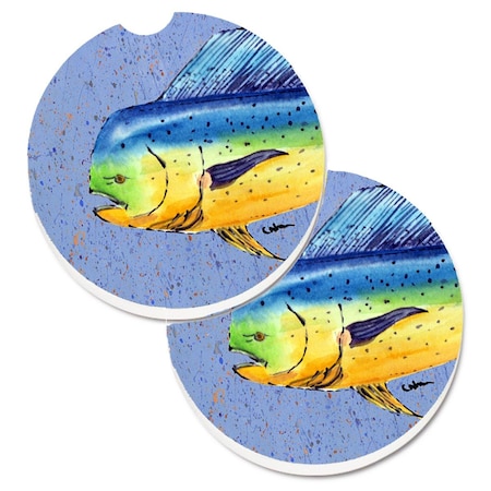 Carolines Treasures Dolphin Mahi Mahi Set of 2 Cup Holder Car Coaster 8521CARC